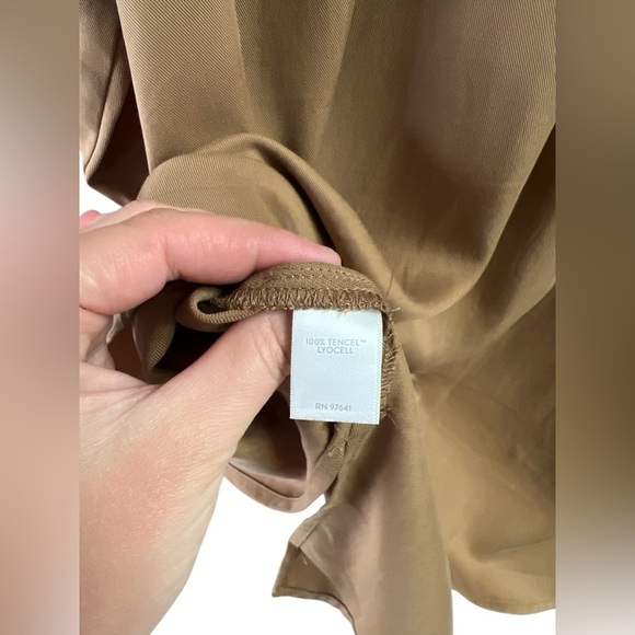 J Jill brown tunic roll tab long sleeve button down blouse - Picture 5 of 6